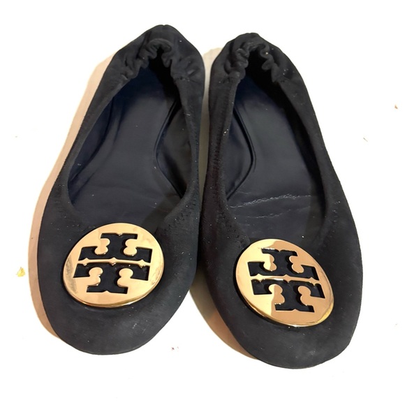 Tory Burch size 7 suede ballet flats round toes - Picture 1 of 3
